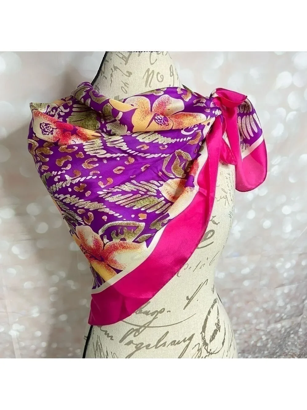 BAAR & Beards Vintage Tropical Floral Silk Scarf